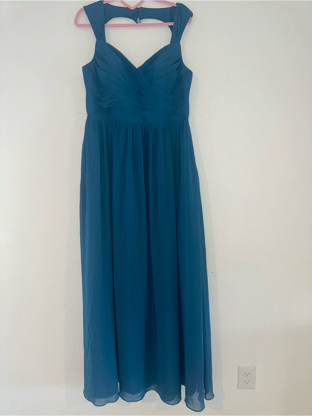Azazie A14 Blue Halter Sweetheart Neckline Chiffon Bridesmaid Maxi Formal Dress